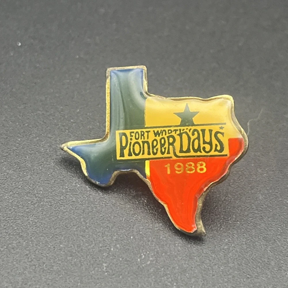 Vintage‎ 1988 Fort Worth Texas Pioneer Days Festival Lapel Hat Pin